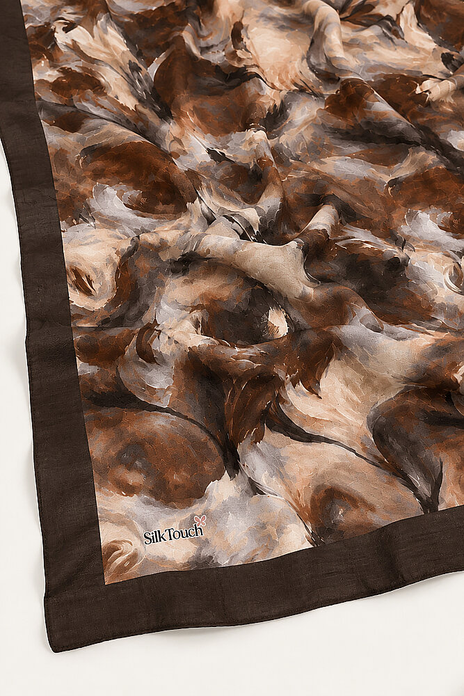 Acı Kahve Canvas Desen Kraş Şal - 4