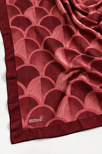 Bordo Bohem Desen Kraş Şal - 4