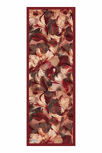 Bordo Canvas Desen Kraş Şal - 4