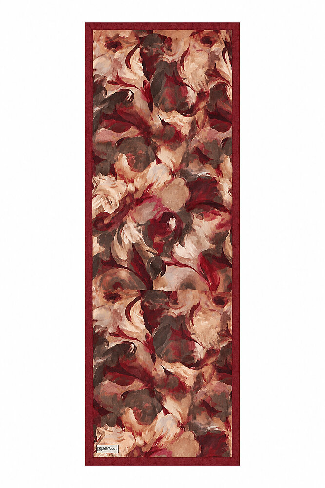 Bordo Canvas Desen Kraş Şal - 4