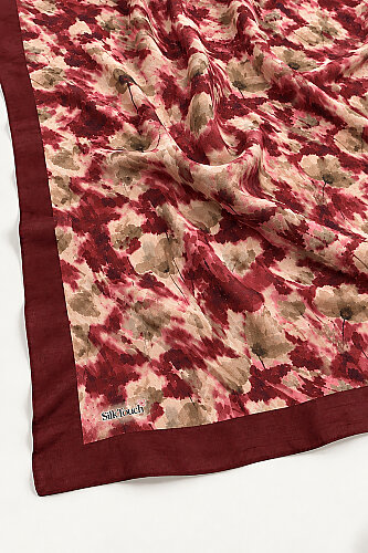 Bordo Fırtına Desen Kraş Şal - 3