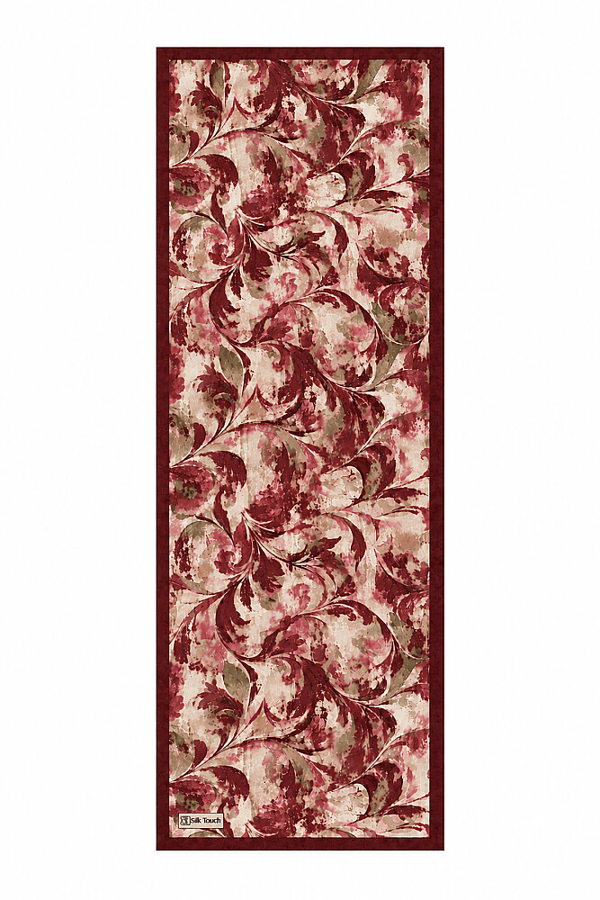 Bordo Fresk Desen Kraş Şal - 3