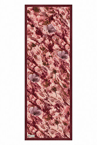 Bordo Gelincik Desen Kraş Şal - 3
