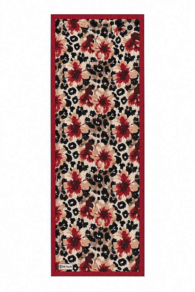 Bordo Leona Desen Kraş Şal - 2