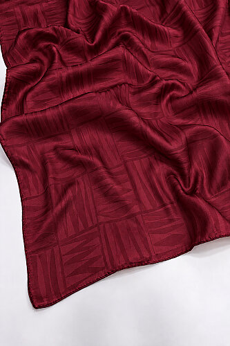 Bordo Mosaic Desen Ayrobin Jakar Şal - 3