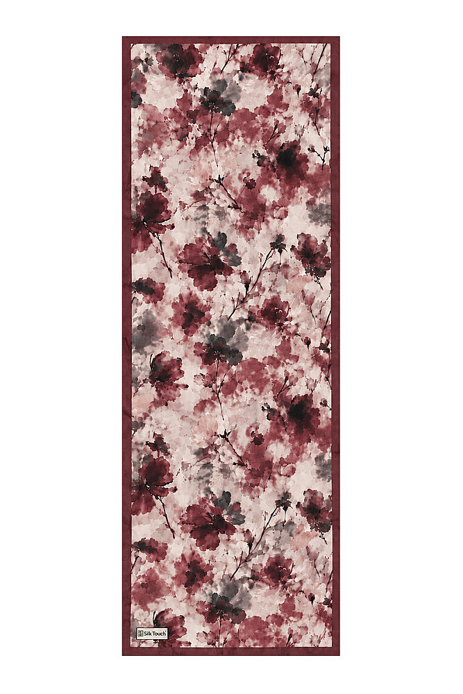 Bordo Mürekkep Desen Kraş Şal - 2
