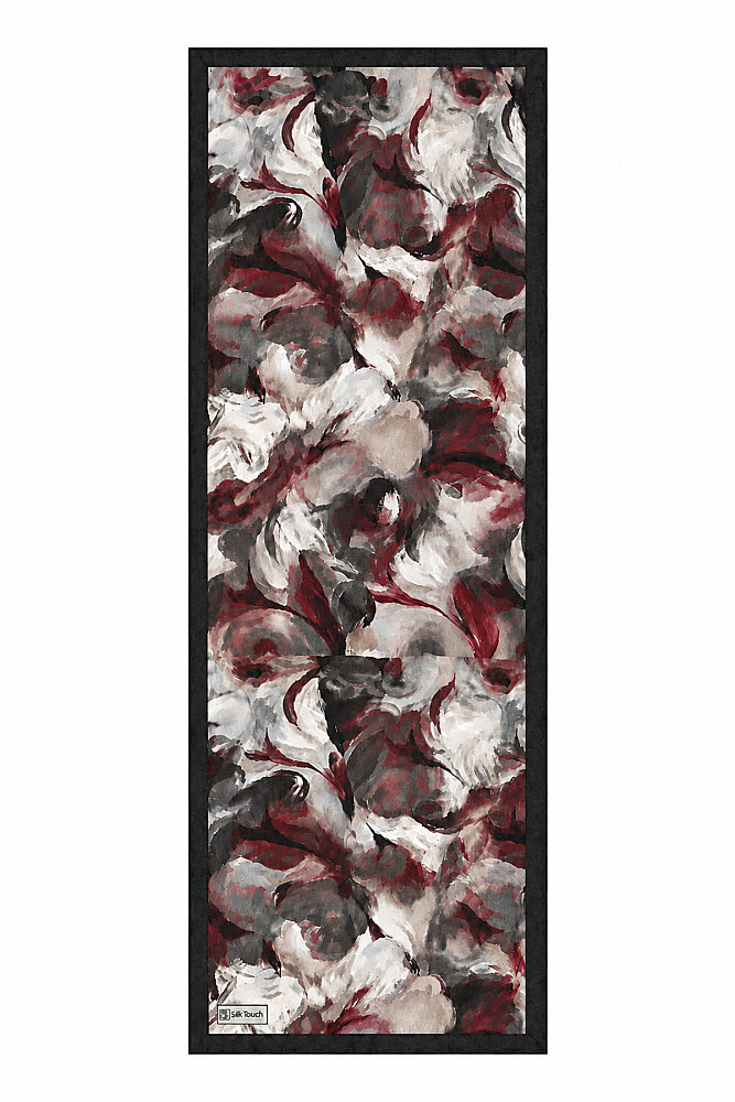 Bordo Siyah Canvas Desen Kraş Şal - 2