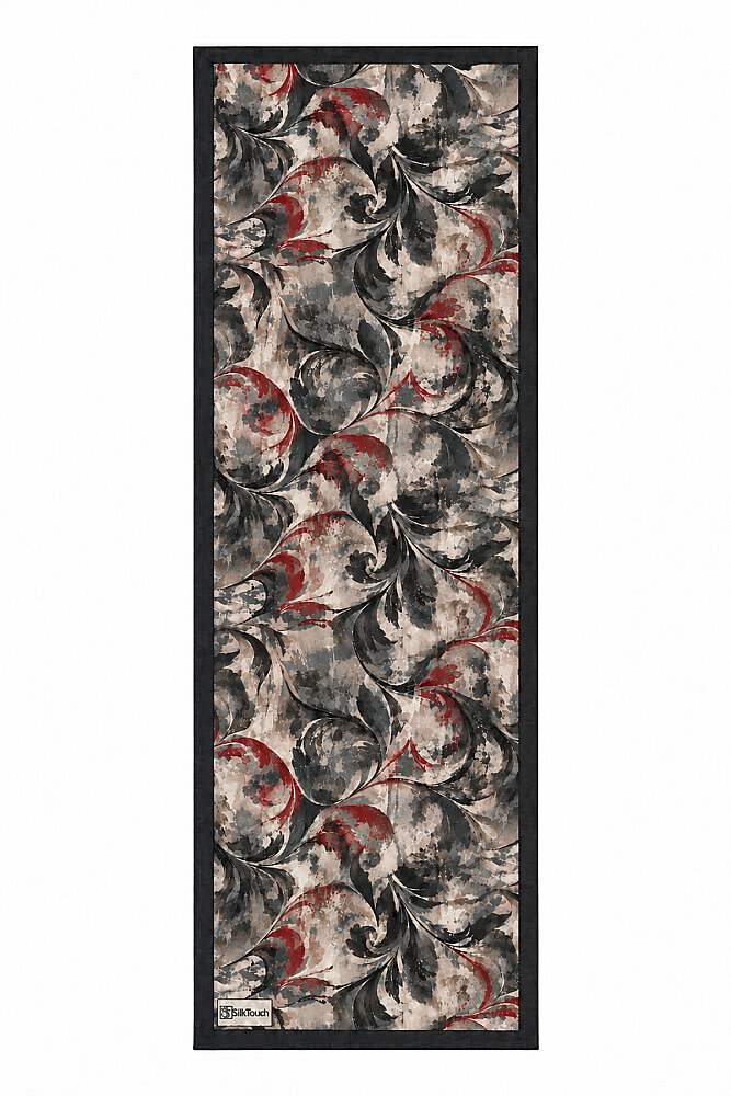 Bordo Siyah Velora Desen Kraş Şal - 2