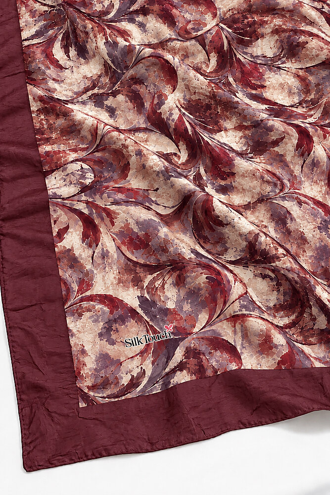 Bordo Velora Desen Kraş Şal - 4