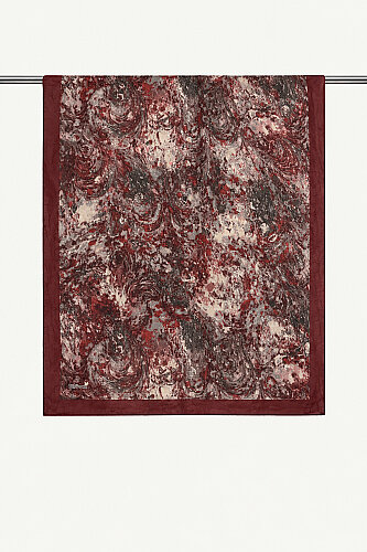Bordo Volkanik Zarafet Desenli Kraş Şal - 2