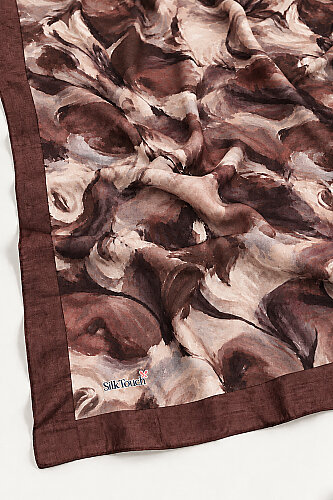 Çikolata Canvas Desen Kraş Şal - 3