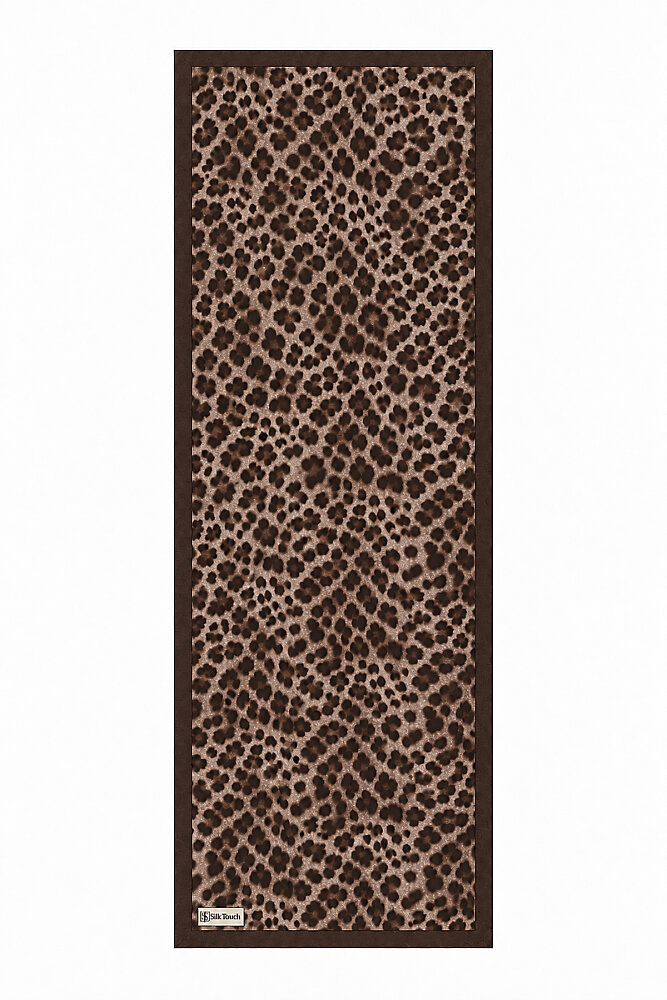 Kahve Leopar Desen Kraş Şal - 3