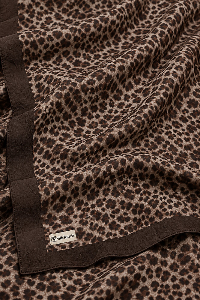 Kahve Leopar Desen Kraş Şal - 4