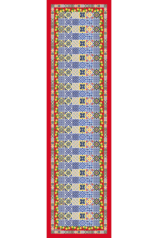 Kırmızı Sicilya Masalı Desenli İpeksi Rayon Fular - 2