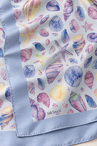 Kız Çocuk Ocean Melody Desenli Lila Soft Eşarp 80*80 cm (1)