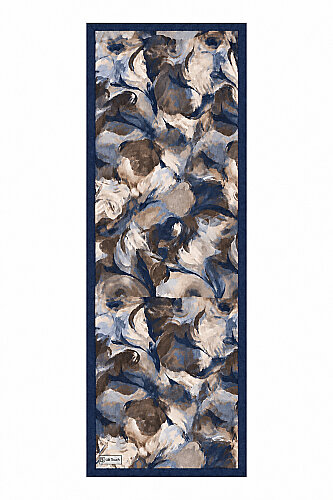 Lacivert Canvas Desen Kraş Şal (1)