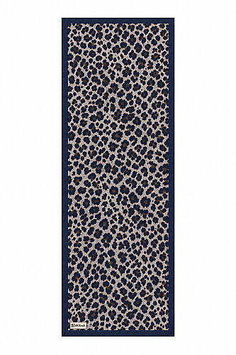 Lacivert Leopar Desen Kraş Şal (1)