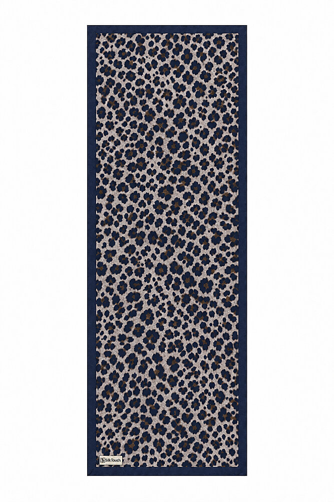 Lacivert Leopar Desen Kraş Şal - 2