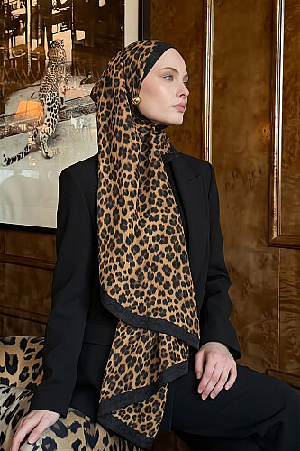 Leopar Leopar Desen Kraş Şal (1)