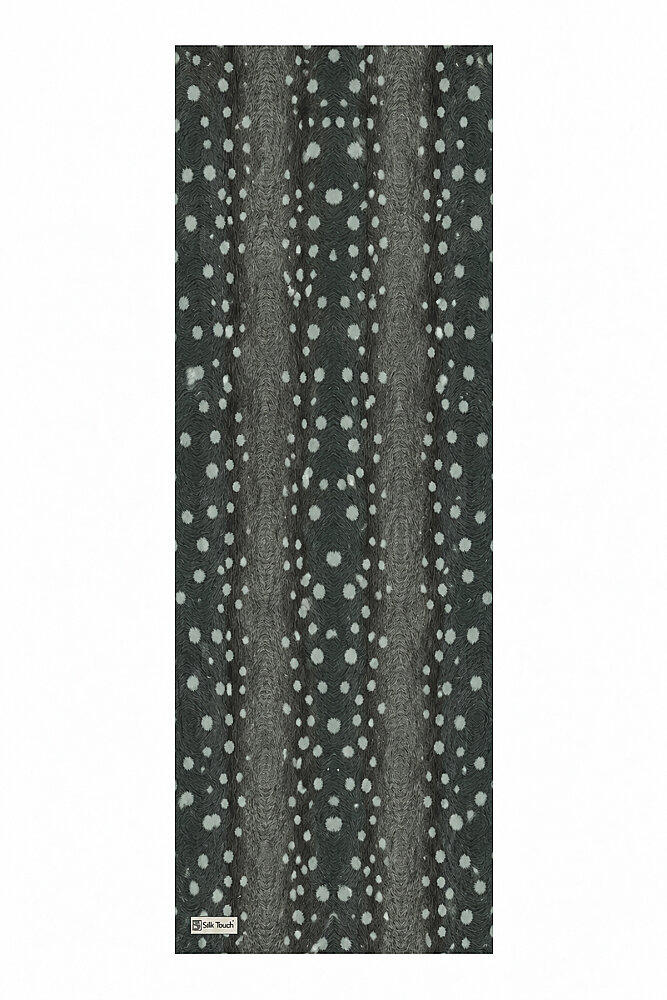 Mint Gri Bambi Desen Bordürsüz Kraş Şal - 2