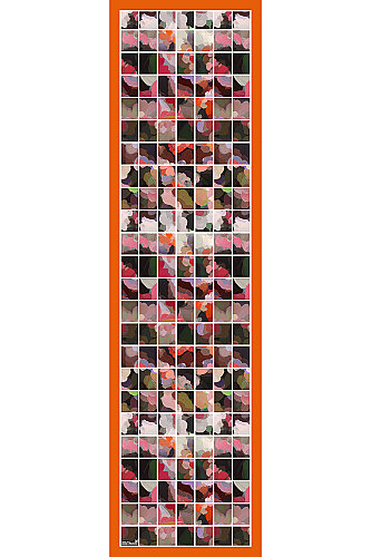Oranj Art Bloom Desenli İpeksi Rayon Fular (1)