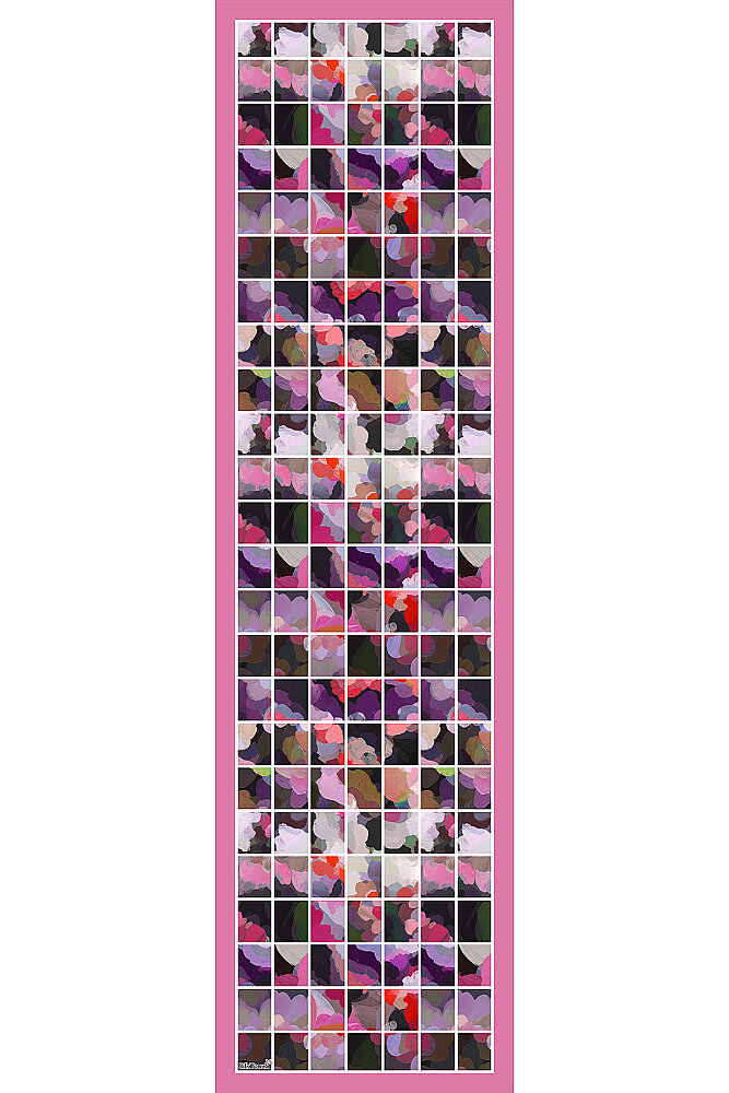 Pembe Art Bloom Desenli İpeksi Rayon Fular - 2