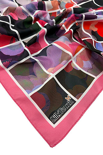 Pembe Art Bloom Desenli İpeksi Rayon Fular - 3