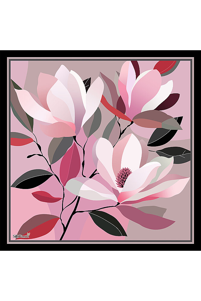 Pembe Botanica Desen Fular Mendil - 2