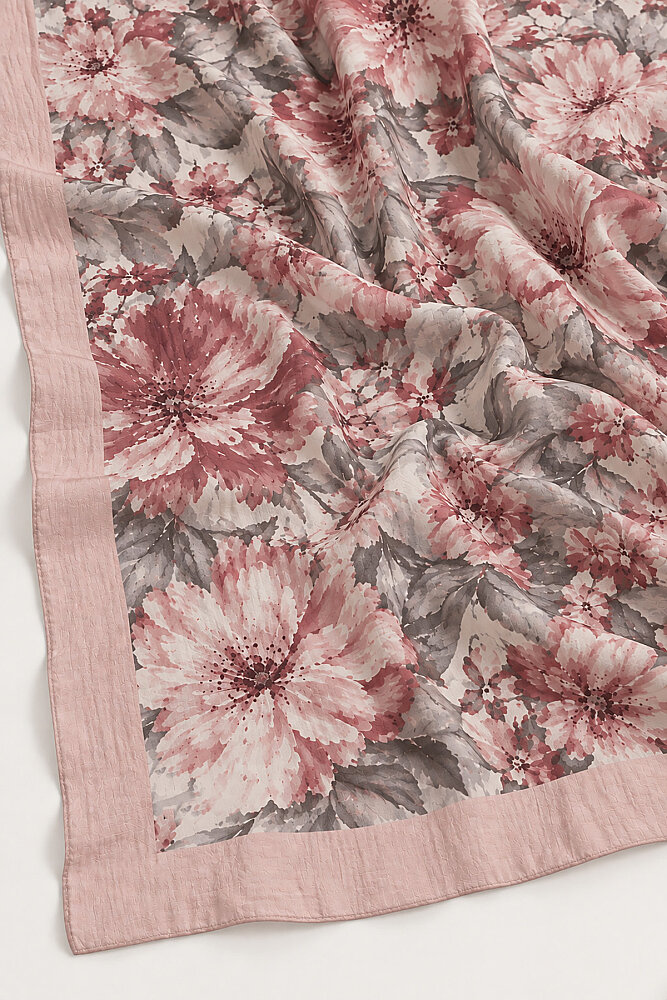 Pembe Florina Desen Kraş Şal - 3