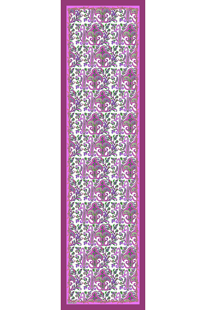 Pembe Şehrazat Desen İpeksi Rayon Fular - 2