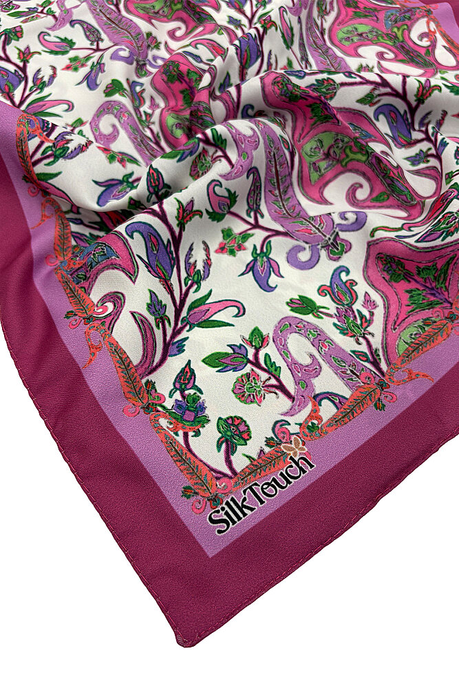 Pembe Şehrazat Desen İpeksi Rayon Fular - 3
