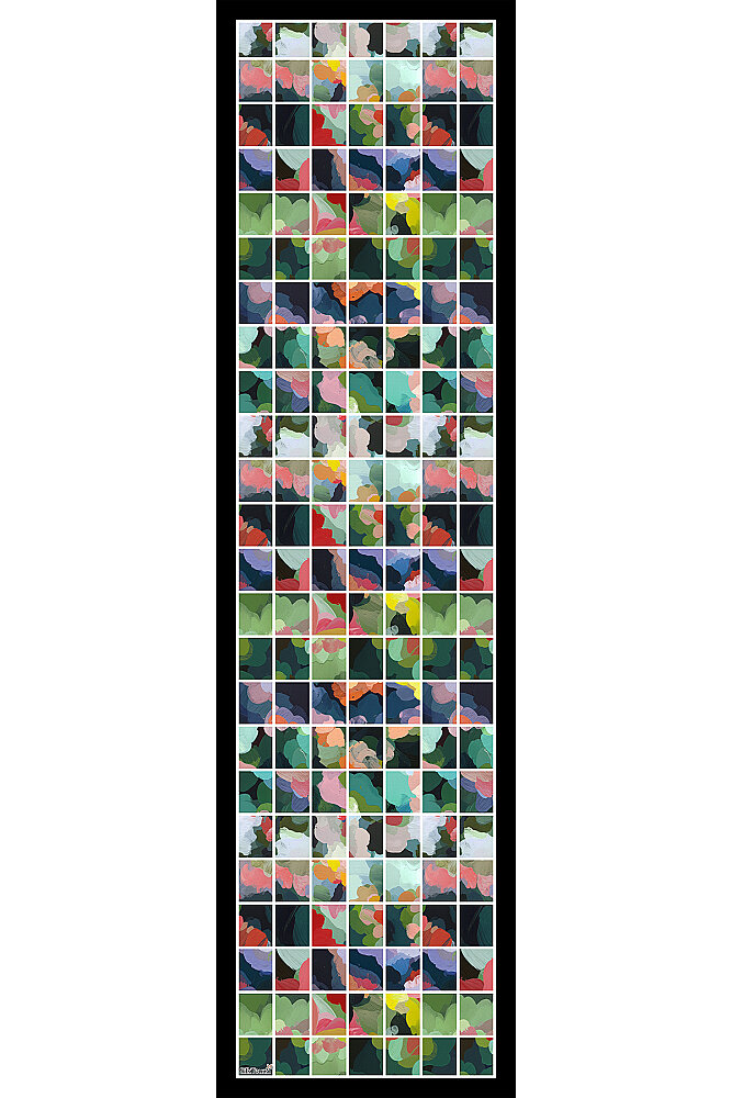 Siyah Art Bloom Desenli İpeksi Rayon Fular - 2