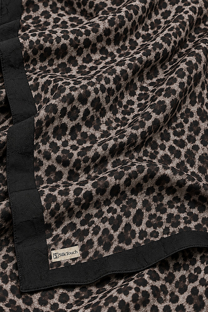 Siyah Leopar Desen Kraş Şal - 3