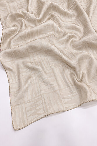 Soft Bej Mosaic Desen Ayrobin Jakar Şal - 3