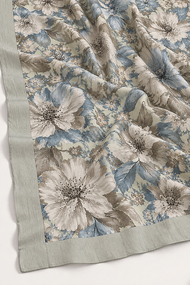 Soft Yeşil Florina Desen Kraş Şal - 3