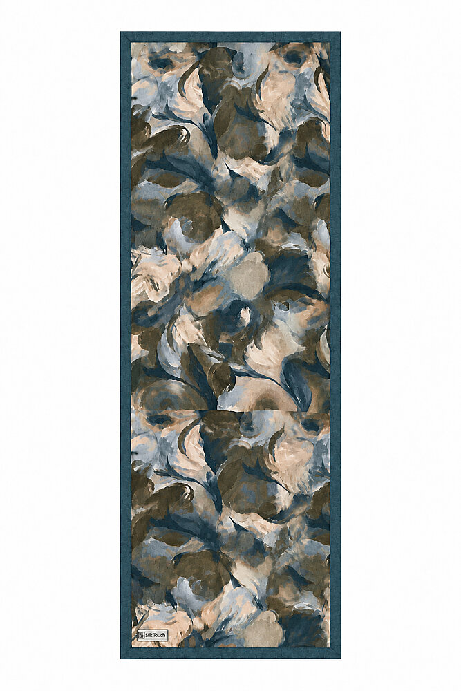 Turkuaz Canvas Desen Kraş Şal - 2