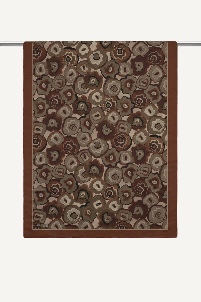 Turuncu Pattern Desenli Organik Şal - 2