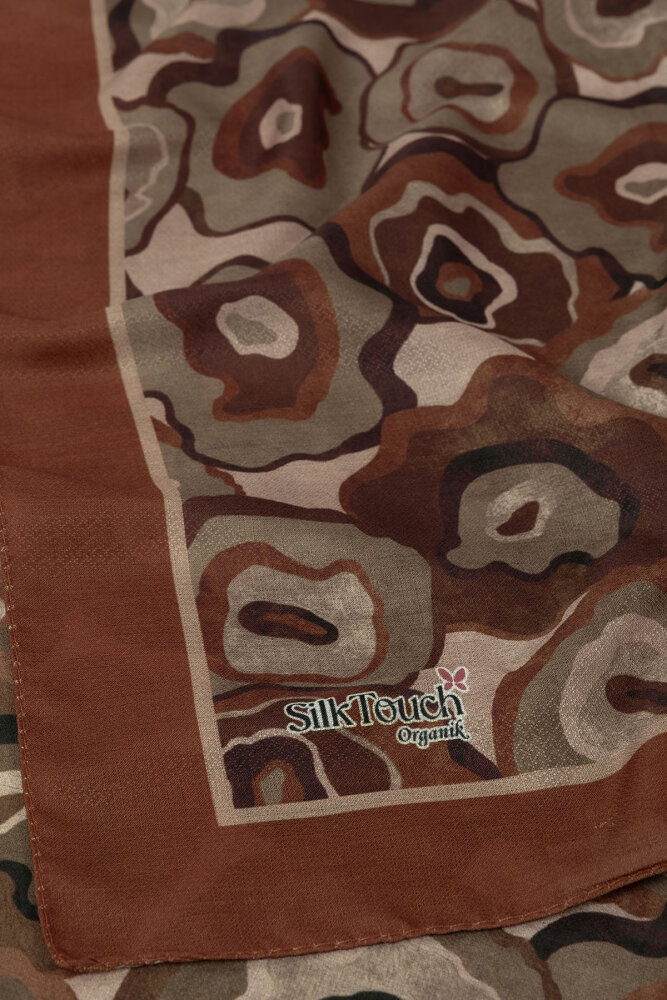 Turuncu Pattern Desenli Organik Şal - 3